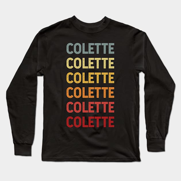 Colette Name Vintage Retro Long Sleeve T-Shirt by CoolDesignsDz